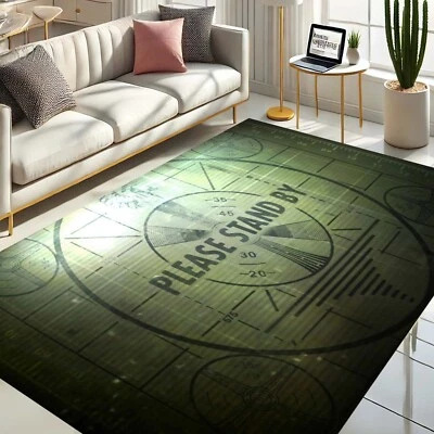 Please Stand By Rug, Gamer Decor, Retro TV Halı, Video Game Carpet, Gaming Room - Image 1 of 4