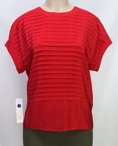 Vintage Linda Allard for Ellen Tracy Women's Blouse Top 100% Silk Red Size 4 - Picture 1 of 8