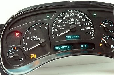 03 04 2003 2004 SILVERADO SIERRA 1500 2500 DENALI YUKON CLUSTER WHITE POINTERS - Image 1 of 4