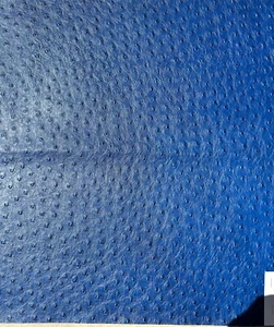 Fabric Upholstery Sample Faux Leather PVC 18"x18" Ostrich Ocean Blue - Picture 1 of 7
