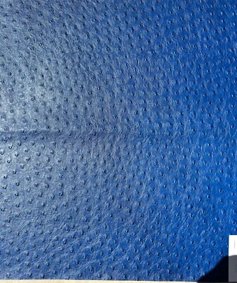 Fabric Upholstery Sample Faux Leather PVC 18"x18" Ostrich Ocean Blue - Image 1 of 4