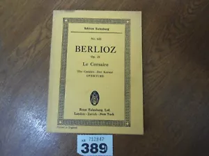 BERLIOZ Overture Le Corsaire / The Corsair Op.21 - Edition Eulenburg Study Score - Picture 1 of 15