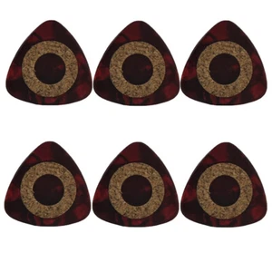 6pcs 0.96mm Cork Grip Celluloid Round Triangle Guitar Picks Plectrums Pearl Red - Picture 1 of 3