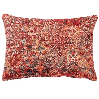 Persia Tapestry Boudoir Cushion. Orange and Grey. 17x12" Cover - Image 1 of 4