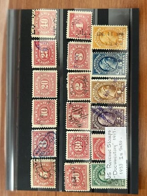 United States Internal Revenue 1917 - 1933 " Documentary " In Different Of 2 Set - Image 1 of 3