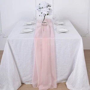 Blush 72" Premium Chiffon Table Top Runner Party Wedding Linen Event Decorations - Picture 1 of 7