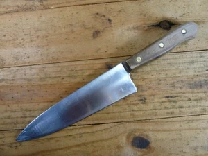 Coltello da chef vintage Chicago posate 42S 8" manico in noce - Foto 1 di 6