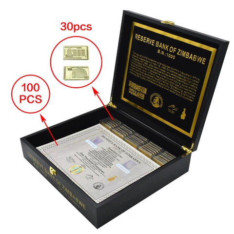100pcs/box New Zimbabwe Large Coupon One Thousand with Series Number Souvenirs Cover