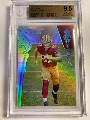 BGS 9.5 2019 PANINI PASSING THE TORCH NICK BOSA PLATINUM 1/1 ONE OF ONE RC NINER - Image 1 of 2