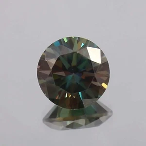AAA Dark Green Moissanite Round Loose Gemstone Cut 2.75 Ct Lab Created Diamond - Picture 1 of 6
