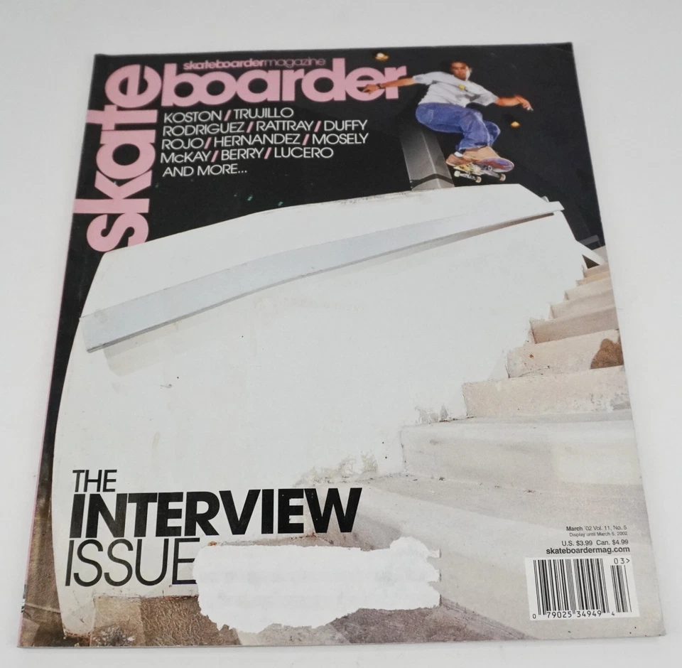 Skateboarder Magazine, March 2002, Vol. 11, No. 5, Interview Issue Koston Lucero - Image 1 of 4