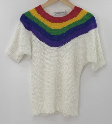 Suéter De Colección Western Connection Para Mujer Orgullo Arco Iris Grueso Tejido Dolman Slv Talla S Foto 1 de 4