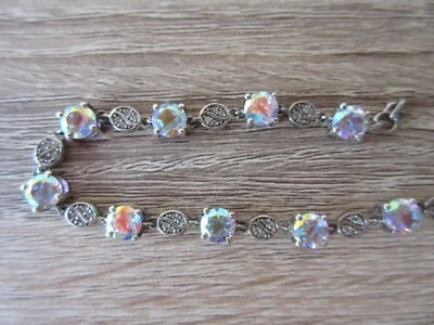 Brazalete de platino sobre plata de ley con topacio místico mercurio (6 mm) y circonitas Foto 1 de 4