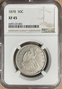 1878 NGC XF45 Liberty Seated Half Dollar 50c - Bild 1 von 2