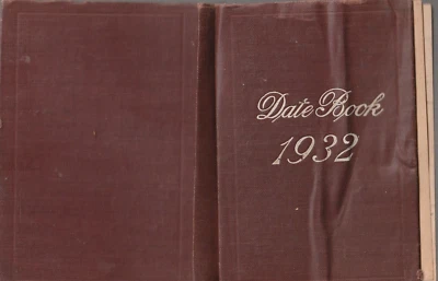 Date book daily  for 1932 filled pages Memoranda Calendar Notes Postage Foto 1 de 4