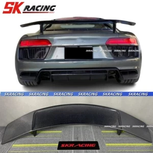 GT Style For 2017-2023 Audi R8 Carbon Fiber Rear Wing Trunk Blade Spoiler Boot - Picture 1 of 22