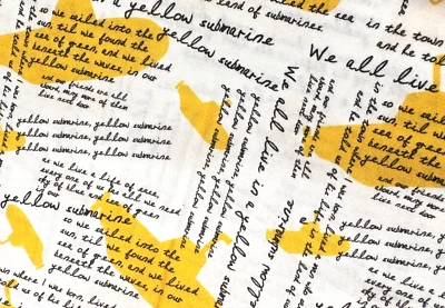 Tela SUBMARINA AMARILLA - Beatles Lennon McCartney - Fondo blanco - En perno Foto 1 de 2