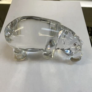 BACCARAT France Crystal 6 1/4” HIPPOPOTAMUS Hippo Sculpture Figurine Paperweight - Picture 1 of 4