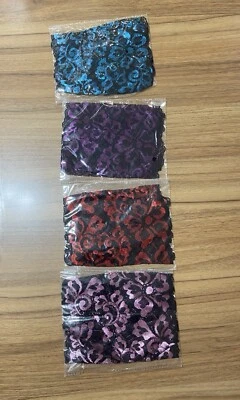 Set Of 4 Pair Of Stretch Lace Satin Look Boot Cuffs/toppers New In Package - Image 1 of 4