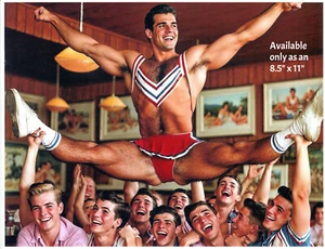 Male Cheerleader 8.5" x 11" Fantasy Photo from the 1960's Gay Beefcake Interest - Picture 1 of 1