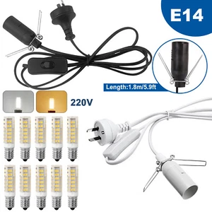 E14 Salt Lamp Power Cord Cable 1.8m Dimmer Switch Control& 7/9/10W LED Corn Bulb - Picture 1 of 54
