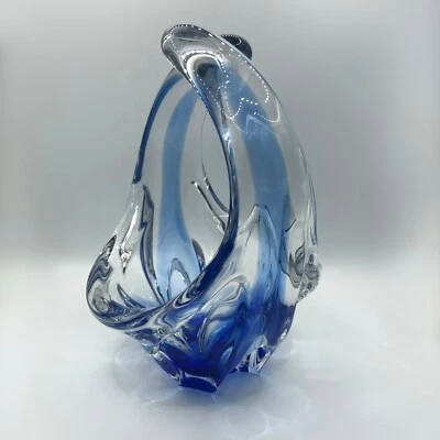Murano Glas Schale mit Henkel Glaskorb - Bild 1 von 4