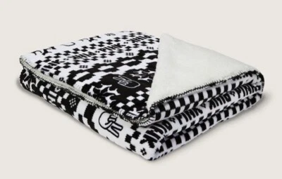 NUEVA MANTA DE FRANELA SHERPA ROSA NEGRO BLANCO VICTORIA'S SECRET TIRO PERRO GRANDE Foto 1 de 2