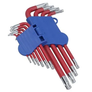 10 piezas Llaves Estrella Torx Largas Colores con Soporte T9 – T50 Cubierta de Agarre Antideslizante - Imagen 1 de 1