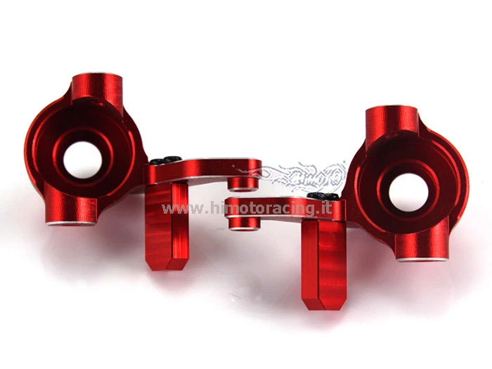 33001 MOZZI ANTERIORI IN ALLUMINIO METALLO ERGAL ROSSO 1/10 E10 RICAMBI HIMOTO - Immagine 1 di 1