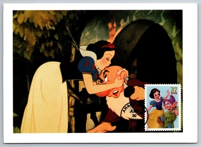 #3915 The Art of Disney Snow White and Dopey FDC Maxi Card - Image 1 of 2