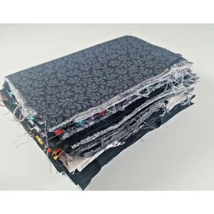 Black Fabric Assortment Scraps Quilting, Crafts, Sewing 9" x 6" Lot of 44 - Picture 1 of 19