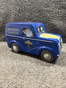 Bezaubernde seltene Simpkins Süßigkeiten Sammlerstück britische Keksdose blau Van LKW - Bild 1 von 10