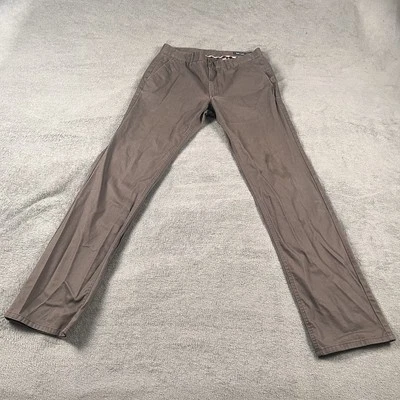 bonobos casual classic khakis slim fit brown flat front pants size 34 x 36  men - Image 1 of 4