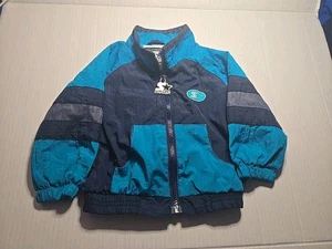 Vintage Starter Windbreaker Jacket Size 12 Months Infant Kids Full Zip Blue - Picture 1 of 10