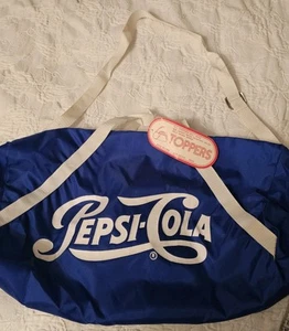 Vtg NOS PEPSI COLA Duffle Bag By TOPPERS Nylon 10 X 18" TOTE Water Resist - Picture 1 of 8