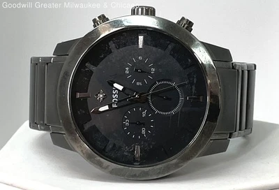 Reloj pulsera analógico para hombre Fossil FS4680 esfera negra acero inoxidable 152,4 g Foto 1 de 3