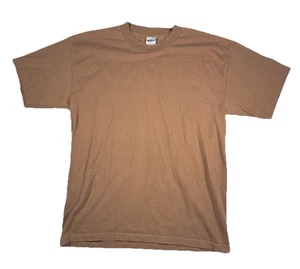 Vintage Blank T Shirt Single Stitch Brown Grunge Skater Streetwear Punk Hipster - Picture 1 of 7