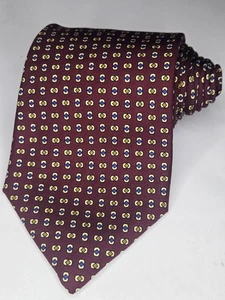 Brooks Bothers Men's Tie Geometric Diamonds, Burgundy 58"L X 3.5" W  - Picture 1 of 4