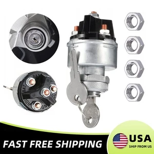 Universal Ignition Key Starter Switch With 2 Keys Fit For Car Tractor 4 Position - Picture 1 of 11