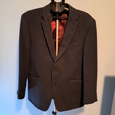 Tommy Hilfiger Men's Blue Herringbone Wool Sport Coat Suit Jacket Size 42R - Изображение 1 из 4