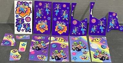 Lote de buggy vintage Lisa Frank adesivos alienígenas do espaço exterior zoom UFO paz amor - Imagem 1 de 4