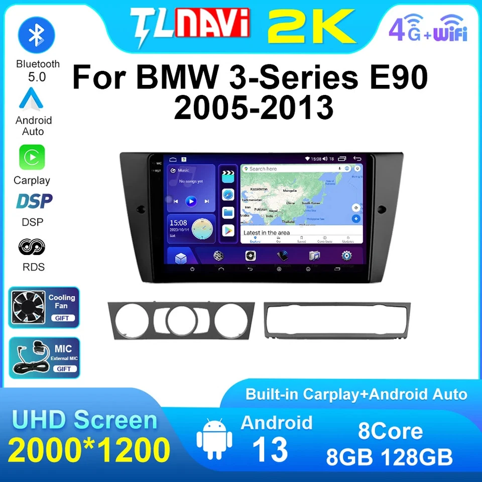 For BMW 3 Series E90 91 92 93 2005-2013 CarPlay Car Radio GPS Stereo Multimedia - Image 1 of 4