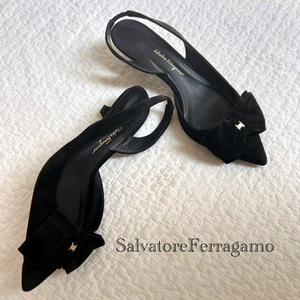 Bolso Bandolera Ferragamo Pumps Vala Ribbon Gamuza - Imagen 1 de 9