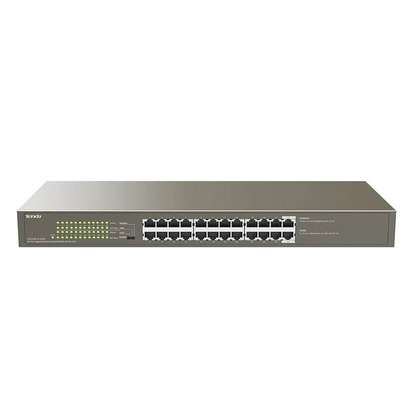Tenda 24 Port Gigabit Unmanaged PoE+ Switch (TEG1124P-24-250W) - image 1 of 1