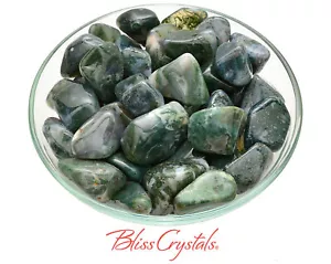 2 piedras verdes de ágata de musgo para abundancia prosperidad #MA22 - Imagen 1 de 1