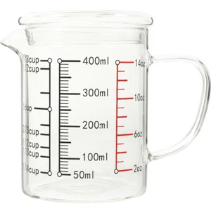 Scale Design Coffee Cup Glass With Lid Kitchen Measuring Home - Picture 1 of 12