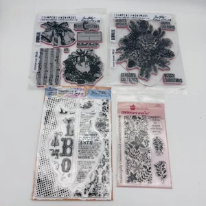 Clear Stamp Lot Set Tim Holtz Woodware Reflections Crafts Christmas Holiday Owl - Picture 1 of 11