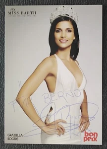 10120 Graziella Rogers Miss Earth 2009 Autogrammkarte original signiert - Picture 1 of 2
