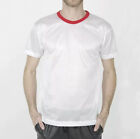 NEW American Apparel Unisex Crewneck Mesh Athletic T-Shirt H424 - White/Red - L