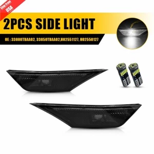 FOR 2016-2021 HONDA CIVIC EURO SMOKE TINTED LENS BUMPER SIDE MARKER LAMP LIGHTS - Foto 1 di 13